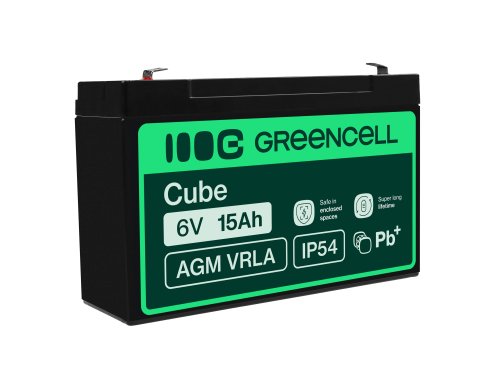 Green Cell® Batterie AGM 6V 15Ah accumulateur au Gel Jouets Installations d'alarme Véhicules pour enfants