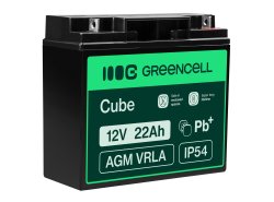 Batterie Green Cell® AGM 12V 22Ah batterie plomb-acide sans entretien pour tondeuses à gazon, chariots de golf, food trucks
