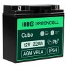 Batterie Green Cell® AGM 12V 22Ah batterie plomb-acide sans entretien pour tondeuses à gazon, chariots de golf, food trucks