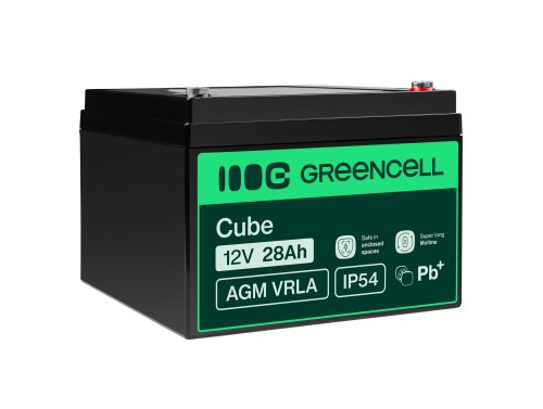 Batterie Green Cell® AGM 12V 28Ah non-tissé batterie plomb-acide sans entretien pour bateau entraînement de bateau scooter