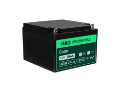 Green Cell® Batterie AGM 12V 28Ah accumulateur au Gel tondeuse scooter bateau de pêche Tracteur à gazon