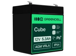 Green Cell® Batterie AGM 12V 5.3Ah accumulateur au Gel Jouets Installations d'alarme Véhicules pour enfants
