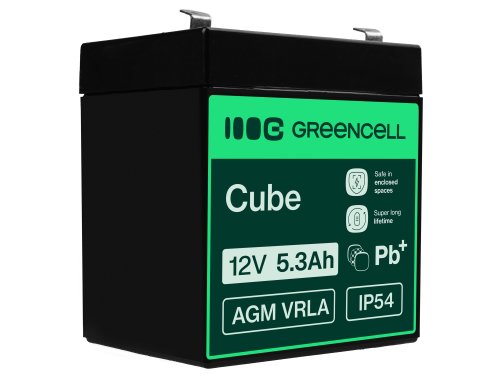 Green Cell® Batterie AGM 12V 5.3Ah accumulateur au Gel Jouets Installations d'alarme Véhicules pour enfants