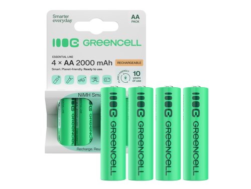 4x Piles AA R6 2000mAh Ni-MH Batteries rechargeables Green Cell