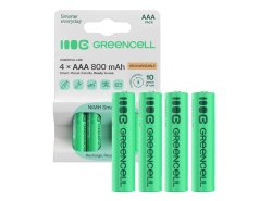 4x Piles AAA R3 800mAh Ni-MH Batteries rechargeables Green Cell
