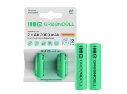 2x Piles AA R6 2000mAh Ni-MH Batteries rechargeables Green Cell