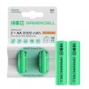 2x Piles AA R6 2000mAh Ni-MH Batteries rechargeables Green Cell