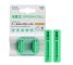 2x Piles AAA R3 950mAh Ni-MH Batteries rechargeables Green Cell