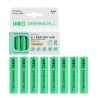 8x Piles AAA R3 950mAh Ni-MH Batteries rechargeables Green Cell