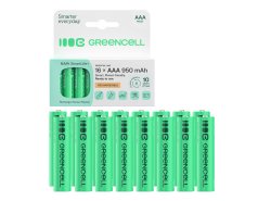 16x Piles AAA R3 950mAh Ni-MH Batteries rechargeables Green Cell
