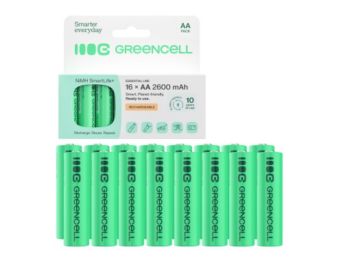 16x Piles AA R6 2600mAh Ni-MH Batteries rechargeables Green Cell